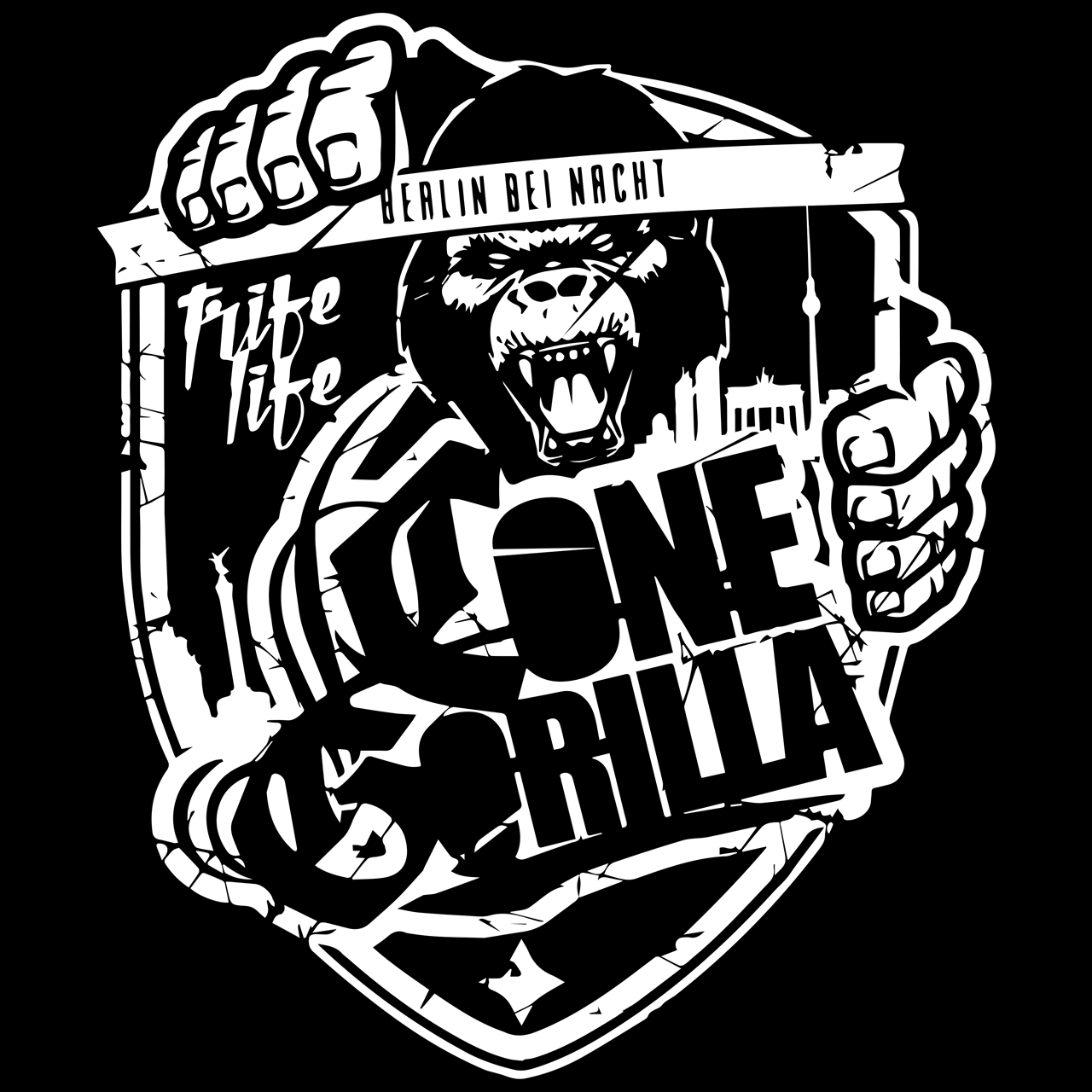 Bild von CONE GORILLA - BERLIN BEI NACHT HOODY [schwarz]